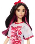 Кукла Barbie Fashionistas 214 - С бяло-червена тениска - 2t